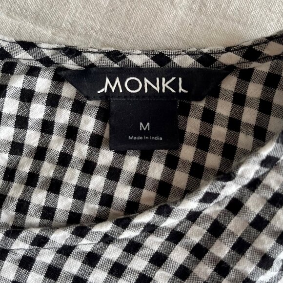Monki Black and White Gingham Dress | Size Medium - Picture 8 of 10